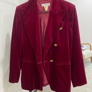 Dark Red Velvet Blazer in size 38 (M- 8)